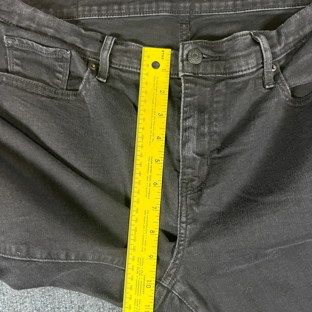 Levi's 711 Jeans Womens 16W 36x28 Black Peony Denim Cotton Mid Rise Skinny‎ Leg